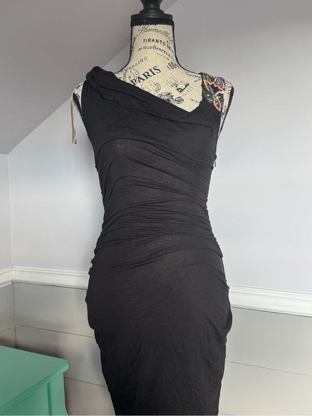 All Saints Essalam -Classic Black Ruched Sleeveless Dress. NWT S: 8 PLEASE READ